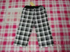 chocola　130ｃｍ新品七分丈？パンツ　黒×白ブロックチェック　綿100％