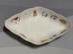 未使用・可愛すぎる動物絵】香蘭社 十二支 中皿 17cm 金彩 輪花 5枚揃