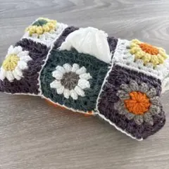 ハンドメイド花柄かぎ針編みティッシュカバー