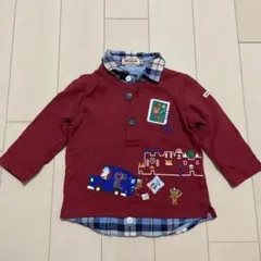 【ほぼ新品】ミキハウス プッチー重ね着風トレーナー 男の子 長袖 （80cm）
