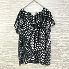 ✨ エスプリミュール　ドット　チュニック 半袖 黒　M 夏コーデ　フェミニン