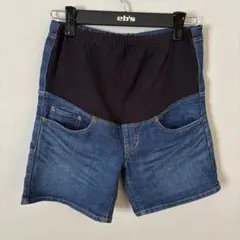 無印良品　マタニティ デニム　ショートパンツ　ブルー