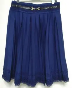 アクシーズファム プリーツスカート ネイビー ひざ丈 Ｍ