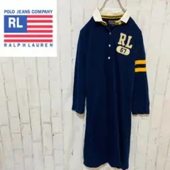 POLO JEANS ポロジーンズ　ラガーシャツ膝丈ワンピース