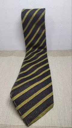 im product シルクネクタイ 黒と黄のストライプ