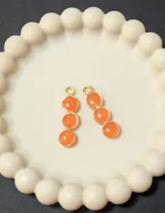 オレンジ レジン　ハンドメイド No.208