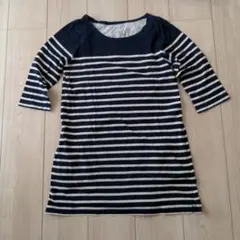 RETRO GIRL ボーダー チュニック 五分袖 ネイビー