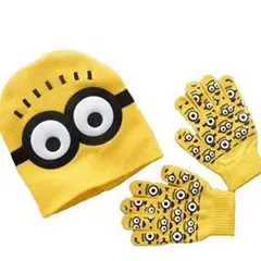 人気 ミニオンズ ニット帽+手袋 セット 子供用 新品・送料無料！