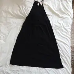 ブラック キャミワンピ ロング丈 シンプルワンピ カジュアル