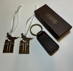 ● COACH レザーキーホルダー ブラウン　 ●ティファニー　チャーム　セット