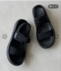 【美品】【Fit meサンダル】ニット ダブル ベルト サンダルのサムネイル