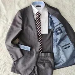 【未使用】ジェイプレス スーツ bower roebuck ストライプ グレー系