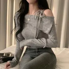 オフショルダー リボン