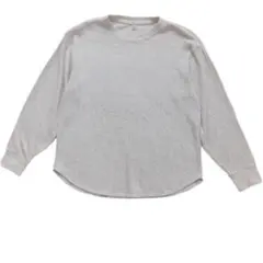 ユニクロ ベージュ ワッフル 長袖 Tシャツ M きなり クールネック