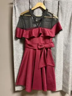 Kokutooo*u 様専用VESTI ワインレッド フリルドレス