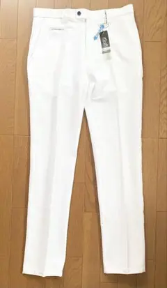 新品 つるやゴルフ ロングパンツ ストレッチ ホワイト Lサイズ