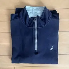 ノーティカ ハーフジップ スウェット 裏起毛 ネイビーブルー 古着 L