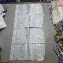 花柄 のれん ホワイト 2連セット　白　84×42cm