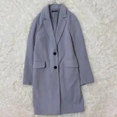 イング チェスターコート ロング ブルーグレー M シンプル 上品　カジュアル