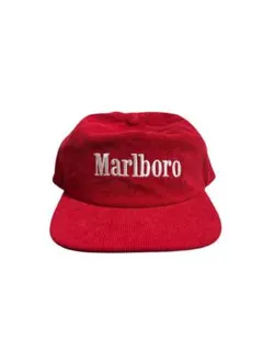 Marlboro コーデュロイキャップ 赤 フリーサイズ