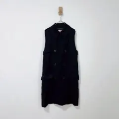 バッカ　ロングジレ　トレンチコートジレ　ベスト　ノースリーブ　黒のサムネイル