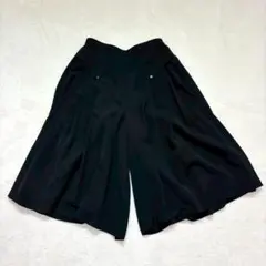 nn111 良品✨キュロット XL 大きいサイズ 黒 タック 綺麗めカジュアル