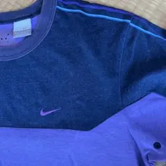 2000年代初頭 00's 銀タグ NIKE パープル　刺繍ロゴ バイカラー
