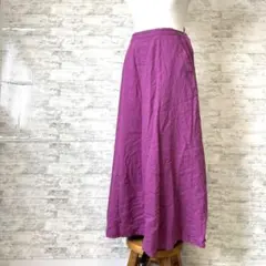 [ブランド名不明] パープル ロング フレア スカート