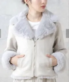 新品 フェイクムートン　ファー付きジャケット