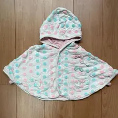 ブランシェス　リバーシブル☆ポンチョ　同柄スタイ付き♪