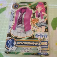 アイカツカード　ストライプタイピンクシャツ