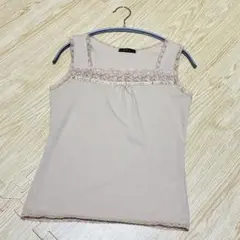 C.D.S BASIC レースタンクトップ ピンクベージュ　Mサイズのサムネイル