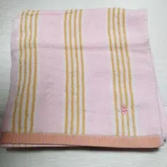 POLO バスタオル ピンクと黄色のストライプ