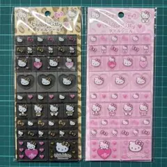 2枚セット　正規品　ハローキティ　90s　タイルシール　ヒョウ　ピンク
