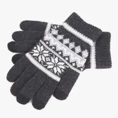 スマホ対応 北欧風リブニット手袋 裏起毛で極暖 国内ブランド 洗濯機◎ 男女兼用