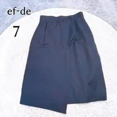 エフデ ef-de 巻きスカート風 タイトスカート ネイビー 7号