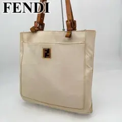 FENDI トートバッグ ハンドバッグ 肩掛け FFロゴ キャンバス レザー