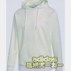 adidas アディダス イエロー フーディ パーカー ホワイト 総柄 メンズ
