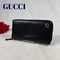 GUCCI グッチ GG柄 シェリーライン 長財布 ラウンドファスナー 黒のサムネイル
