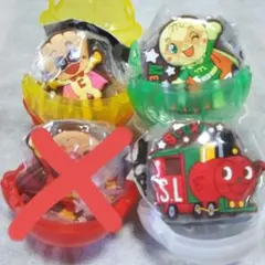 4点セット　アンパンマン　ぴたっとラバーマグネット②　ガチャ　カプセルトイ