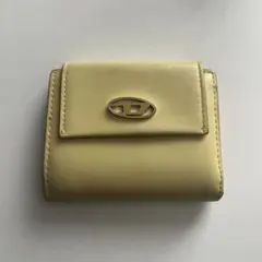 DIESELイエロー 二つ折り財布 カウレザー