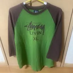 STUSSYステューシー 紺タグ Tシャツ 七分袖 ロンT ラグラン y2k