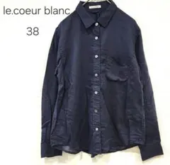 le.coeur blanc リネン混 38 ネイビー 長袖 ルクールブランのサムネイル