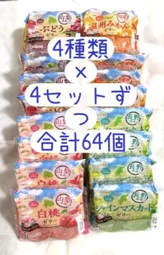 蔵王高原農園 ゼリー 4種類 各4セットずつ 合計64個 匿名配送のサムネイル