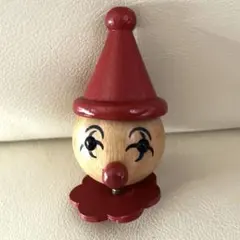木製 ピエロモチーフ 飾りパーツ ネジ式 ポールハンガー DIY