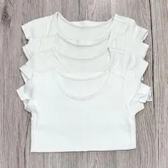 ユニクロ　コットンフライスインナー　半袖　ホワイト　4枚セット　90