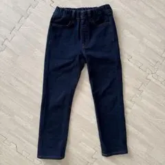 無印良品　キッズ ストレッチデニム調 スリムフィットパンツ 110ダークネイビー