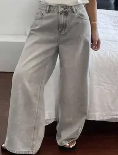 SHEIN Dazy Plus ワイドデニム ライトグレー 2XL 新品未使用