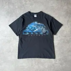 00s Tシャツ 半袖 シベリアンハスキー アラスカ アニマル プリント