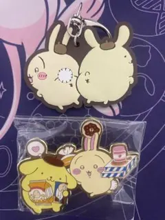 サンリオ ちいかわ　ピンズコレクション　ラバーキーホルダ　ポムポムプリン・うさぎ